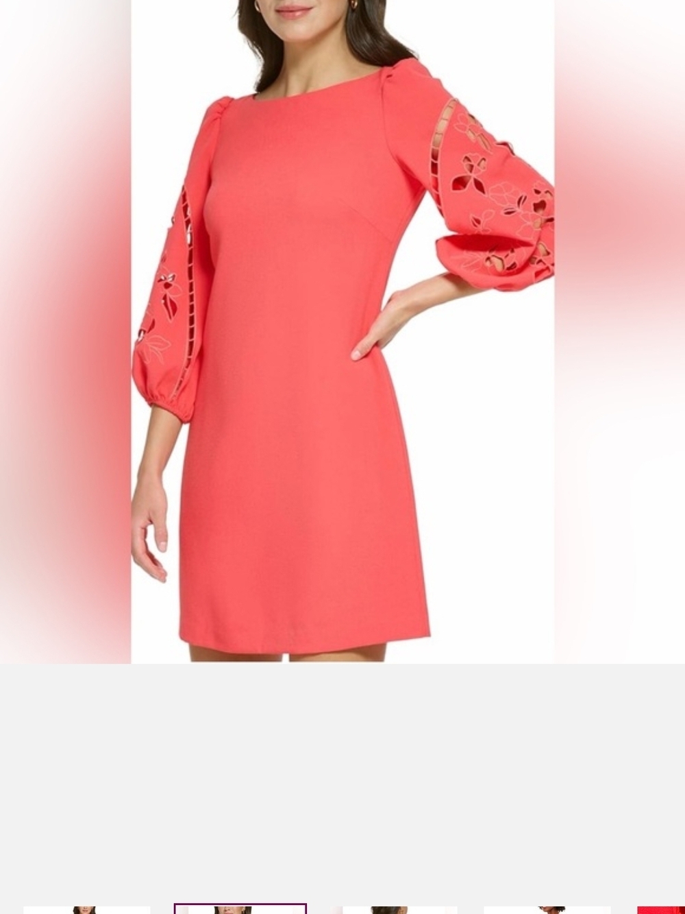 Vince Camuto Coral Balloon Sleeve Shift Dress